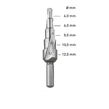 Stappenboor v. staal HSS 1-S=4-12mm (+1)