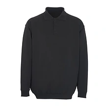 *Polosweater m boord pol/kat zwart PSB280 S