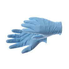 Werkhandschoen wegwerp nitril blauw, gepoederd maat 10 100st per doos