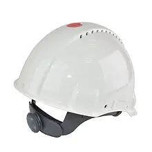 Veiligheidshelm WIT m.sleuf v.gehoorkappen +draaiknop en UV indicator Peltor G3000