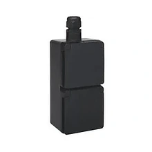 Niko spatwaterdicht opbouw combi vert. 2x contactdoos RA insteek m wartel zwart