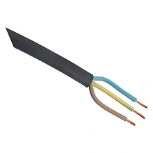 Rubber kabel glad 3x1.0mm2 zwart (10m1)