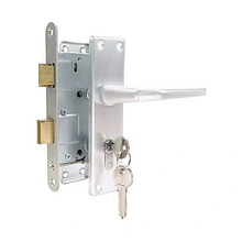 Set sluitwerk tbv Tuindeur slot+cilinder+kruk+schild