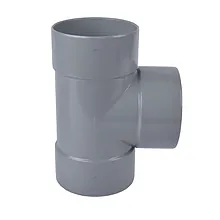 PVC lijm T-stuk grijs 90gr SN4-125mm 3xmof