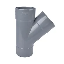PVC lijm T-stuk grijs 45gr SN4-125mm 2xmof/spie
