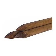 6.5x120cm grenen rondhout paal Nobifix bruin cyl.gefreesd gepunt