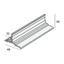 Keralit ventilatie startprofiel (22mm) 2824 400cm zwart