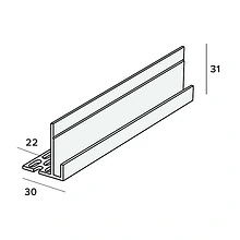 Keralit ventilatie inhaakstartprofiel (22mm) 2864 400cm zwart