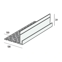 Keralit ventilatie inhaakstartprofiel (50mm) 2866 400cm zwart