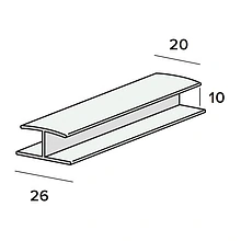 Keralit verbindingsprof. 10mm 0420 classic houtnerf 260cm 9016 wit